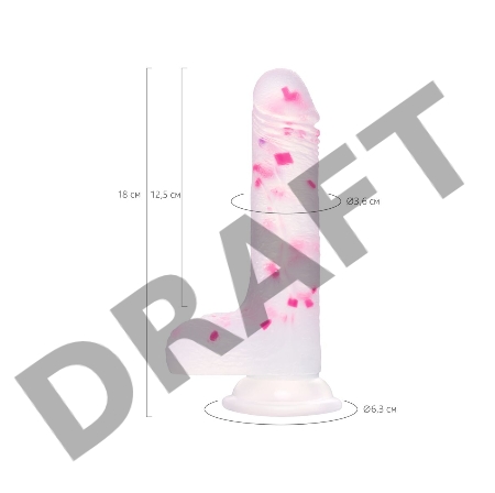 Нереалистичный фаллоимитатор Crowley, силикон, разноцветный, 18 см