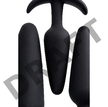 Набор анальных втулок TOYFA POPO Pleasure Eridani, силикон, черный, 3  шт.