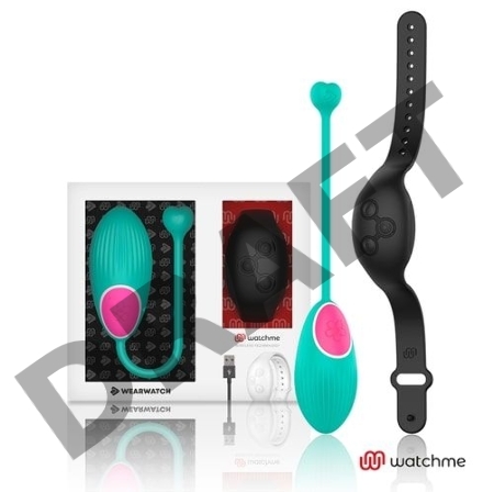 Зеленое виброяйцо с черным пультом-часами Wearwatch Egg Wireless Watchme