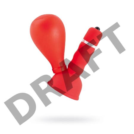 Вибромассажер для сосков Black & Red by TOYFA с грушей, ABS пластик, красный, 8,2 см