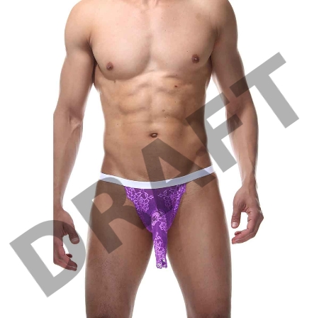 Джоки из фиолетового кружева на белых резинках