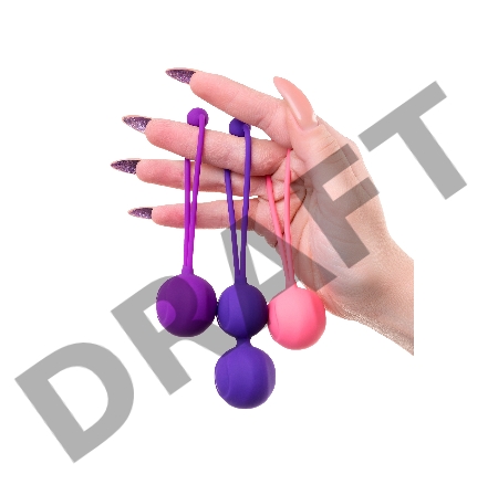 Набор вагинальных шариков L'EROINA by TOYFA Bloom, силикон, фиолетово-розовый, Ø 3,1/3,1/2,6-3 см