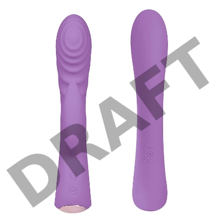 Фиолетовый вибромассажер-кролик 5 Silicone Ripple Passion - 19,1 см.