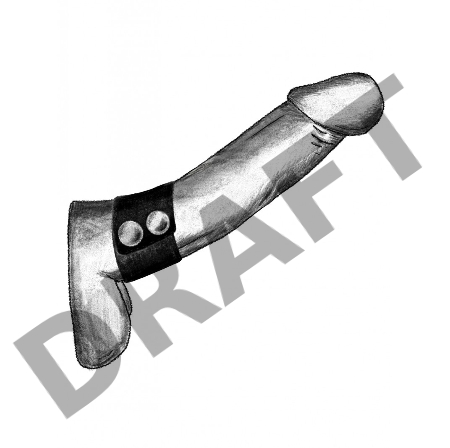 Широкий ремень-утяжка на пенис из экокожи