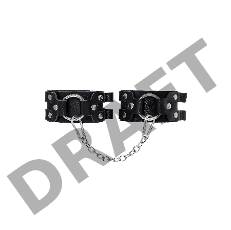 Оковы Pecado BDSM, с двумя ремешками, натуральная кожа, чёрные