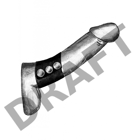 Широкое лассо-утяжка на пенис с металлическими кнопками