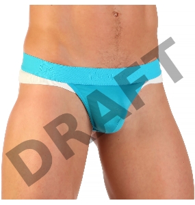 Мужские трусы стринги Doreanse бирюзовые с белой резинкой L