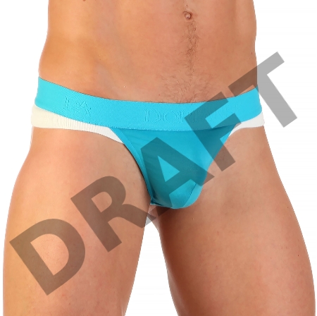 Мужские трусы стринги Doreanse бирюзовые с белой резинкой L