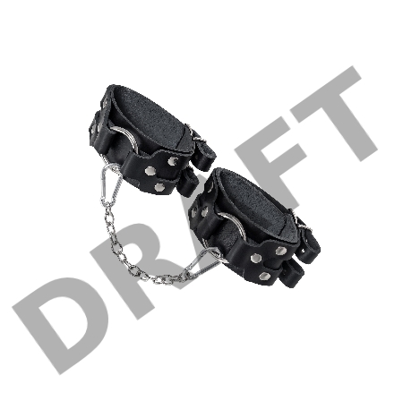 Оковы Pecado BDSM, с двумя ремешками, натуральная кожа, чёрные