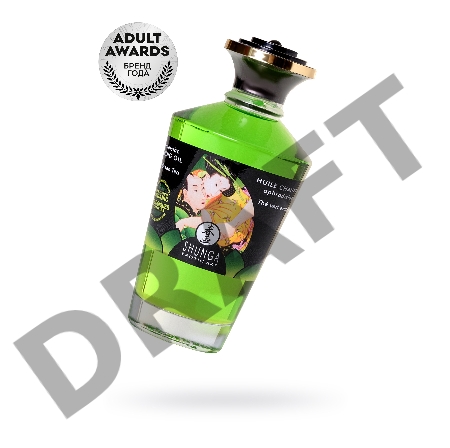 Масло для массажа Shunga Organic Exotic Green Tea, разогревающее, зелёный чай, 100 мл