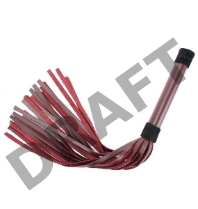 Бордовая плеть Maroon Leather Whip с гладкой ручкой - 45 см.