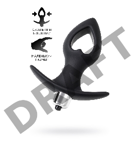 Анальная вибровтулка-расширитель POPO Pleasure by TOYFA Cordis S, силикон, черная, 10 см, Ø 4 см