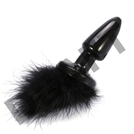 Анальная пробка с хвостом Black Bunny 47000-MM