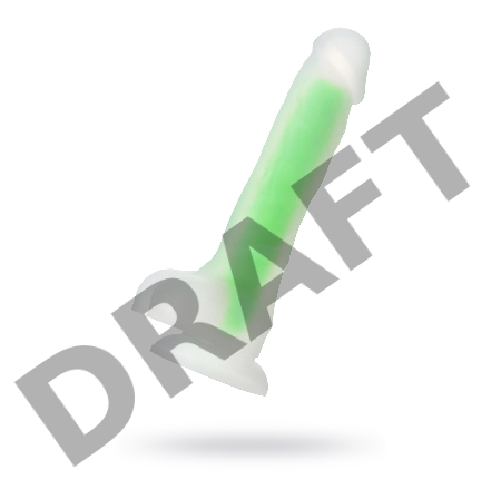 Фаллоимитатор, светящийся в темноте, Beyond by Toyfa, Wade Glow, силикон, прозрачный, 20 см