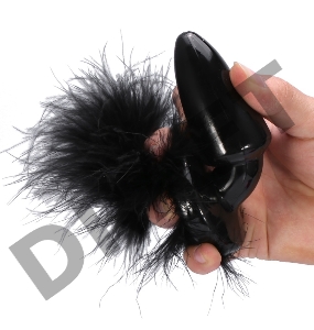 Анальная пробка с хвостом Black Bunny 47000-MM