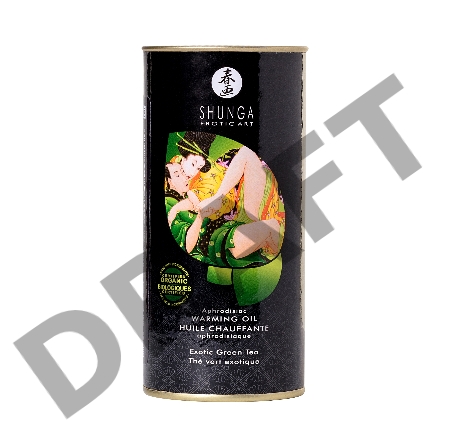 Масло для массажа Shunga Organic Exotic Green Tea, разогревающее, зелёный чай, 100 мл