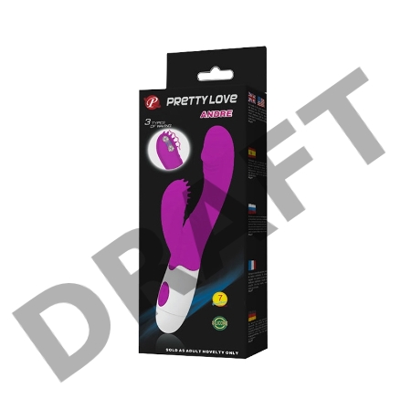 Вибромассажер ANDRE с клиторальным стимулятором и переминанием