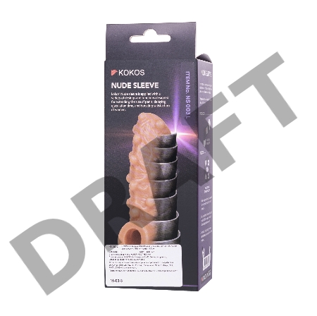  Насадка KOKOS реалистичная с дополнительной стимуляцией, TPE, телесная, 15.6 см