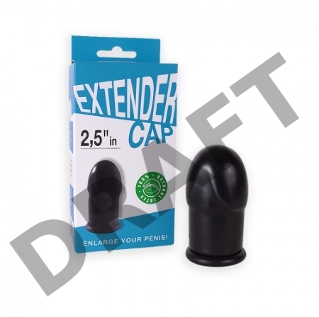 Чёрный латексный удлинитель пениса 2.5 in