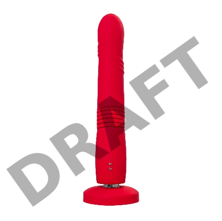 Пульсатор Gravity Lovense TPE, красный, силикон, 25,9 см