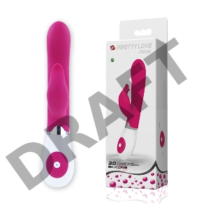 Розовый вибратор Felix с клиторальным стимулятором - 21 см.