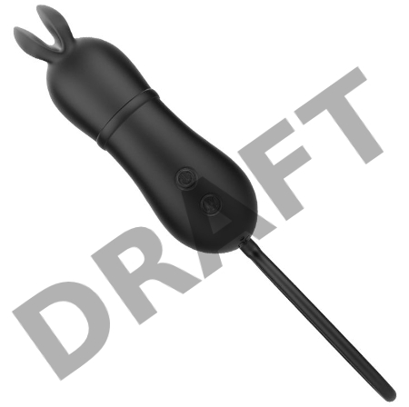 Черное виброяйцо Rosalie в виде зайчика