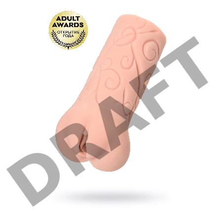 Мастурбатор реалистичный KOKOS Tattoo с двойным слоем, TPR, бежевый, 18 см