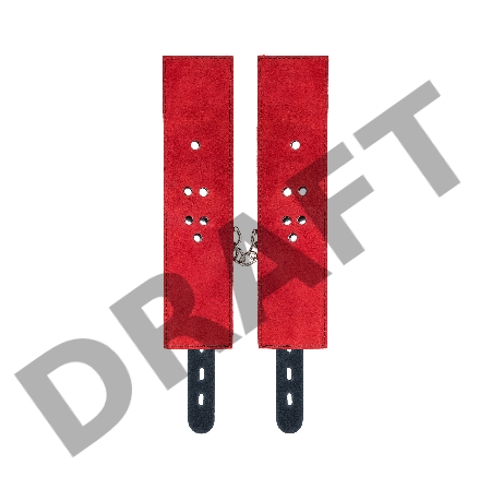 Наручники TOYFA Theatre, кожа, красные, 23 см