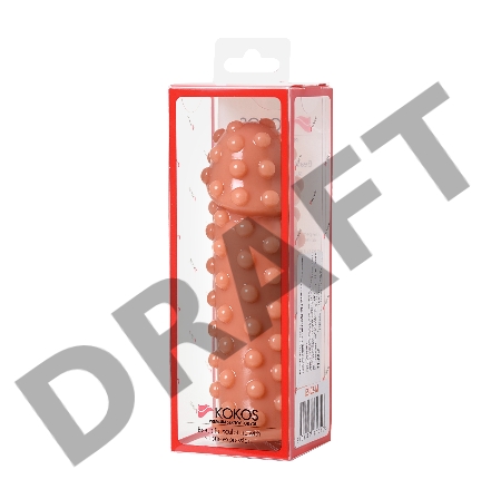 Насадка KOKOS реалистичная с дополнительной стимуляцией, TPE, телесная, 14.7 см