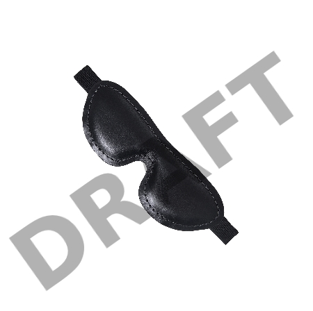 Маска мягкая закрытая овальная Pecado BDSM, натуральная кожа, черная