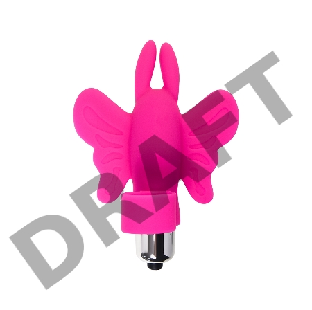 Вибронасадка бабочка на палец Eromantica Butterfly, силикон, розовая, 10 см