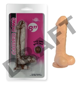 Телесный фаллоимитатор 8 Inch Carved DIldo - 22 см.