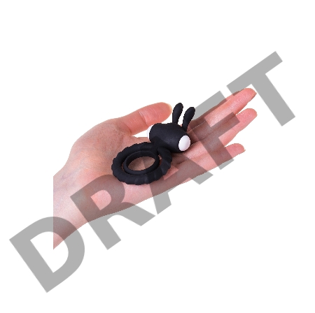 Эрекционное кольцо на пенис JOS BAD BUNNY, силикон, черный, 9 см