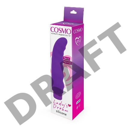 Фиолетовый изогнутый ребристый вибромассажер - 15 см.