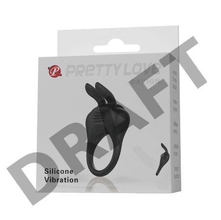 Черное эрекционное кольцо с вибрацией Davion