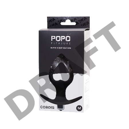 Анальная вибровтулка-расширитель POPO Pleasure by TOYFA Cordis M, силикон, черная, 14 см, Ø 5,5