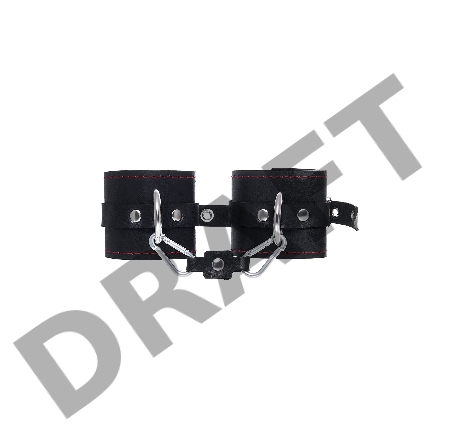 Наручники однослойные с контрастной строчкой Pecado BDSM, натуральная кожа, черные