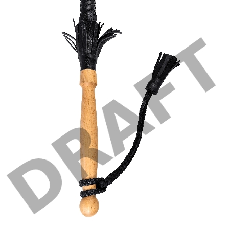 Кнут плетеный Pecado BDSM, натуральная кожа, черный, 85 см