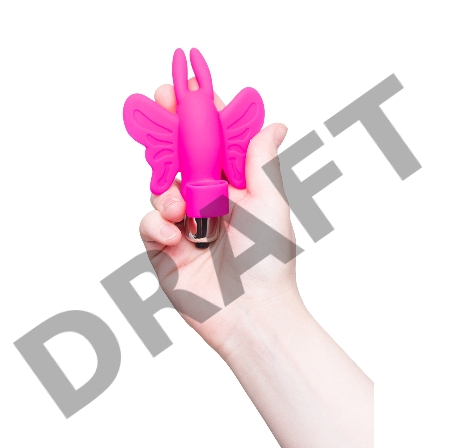 Вибронасадка бабочка на палец Eromantica Butterfly, силикон, розовая, 10 см