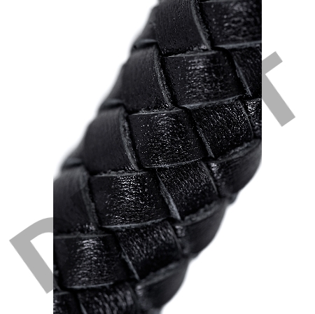 Кнут плетеный Pecado BDSM, натуральная кожа, черный, 85 см