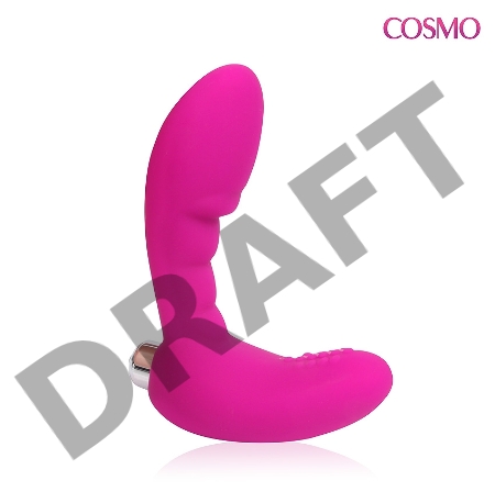 Розовый вибромассажер Сosmo с отростком - 9 см.