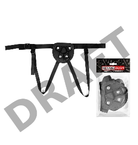 Черные трусики для страпона на регулируемых ремешках