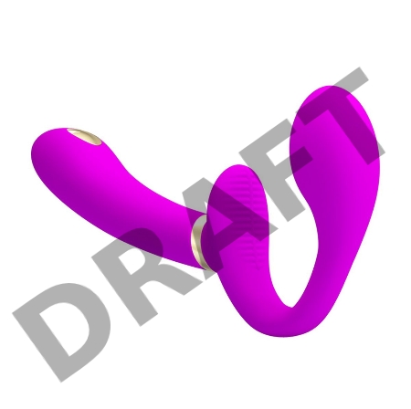 Лиловый безремневой страпон с функцией электростимуляции Thunderbird