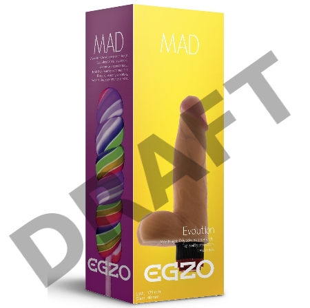 Телесный реалистичный мультискоростной вибратор Mad Lollipop - 17,5 см.