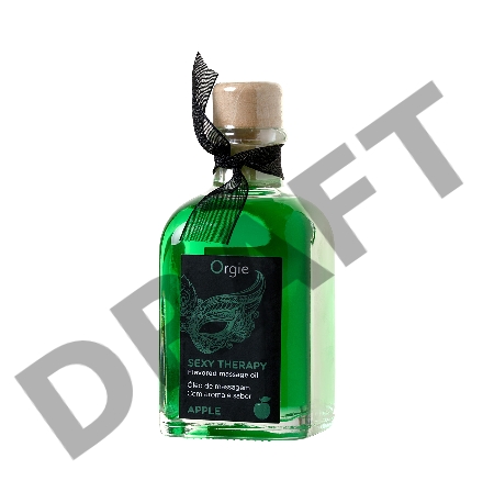 Комплект для сладких игр Orgie Lips (массажное масло для поцелуев, перо), яблоко, 100 мл