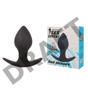 Чёрная анальная пробка с широким основанием Sex Expert - 8 см.