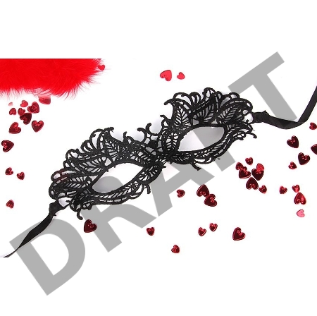 Черная ажурная текстильная маска Эмилия