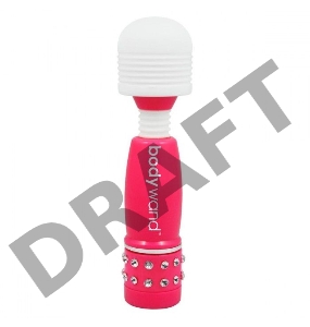 Розово-белый жезловый мини-вибратор с кристаллами Mini Massager Neon Edition