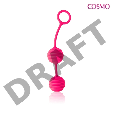 Розовые вагинальные шарики с ребрышками Cosmo