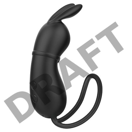 Черное виброяйцо Rosalie в виде зайчика